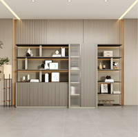 Meuble de rangement combiné personnalisable moderne pour école, bureau ou atelier, avec vitrine en verre et section inférieure verrouillable