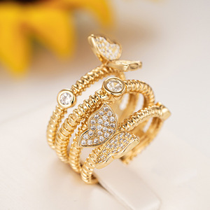 Elegante Anello a Strati con Farfalla per Donne, Gioiello da Dito in Stile Fatato alla Moda - Product Image 3