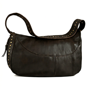 Sac hobo en cuir véritable de luxe, style bohème, fermeture éclair, bandoulière simple, grande capacité, pour femmes, usage quotidien - Product Image 1