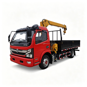 Camion de fret DFAC 6t à ridelles rabattables avec grue à flèche rigide de 2t, véhicule de manutention hydraulique auto-chargeur à vendre - Product Image 1
