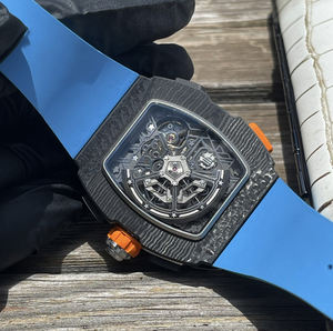 Montre mécanique multifonctionnelle de style punk en fibre de carbone pour homme, style designer, prend en charge le logo personnalisé - Product Image 5