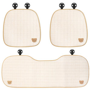 Coussin de siège de voiture universel en lin respirant, dessin animé d'été, coussin de ventilation anti-sale mignon - Product Image 5