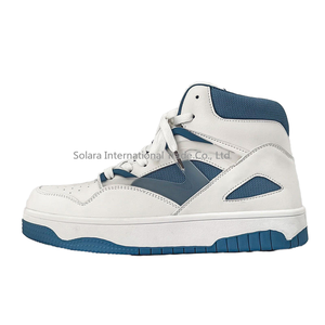 Men's <b>High</b> <b>Top</b> <b>Sneakers</b> Lace-Up Closure Microfiber Leather New Arrival Fashion Trend Street Style Casual Comfortable - Product Image 4