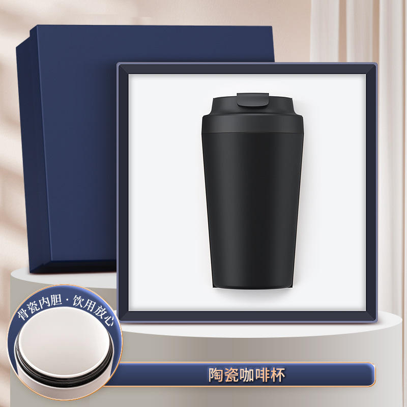 Taza de café de cerámica negra para una sola taza
