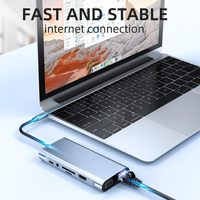 SYONG 11-in-1 HDMI 4K RJ45 VGA USB3.0 Audio SD TF PD Ethernet Dock USB3.0 USB C HUB Docking Station untuk Komputer Stok Tersedia