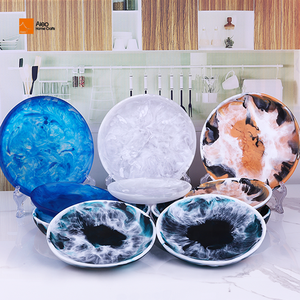 ชุดชามสลัดและจานสำหรับบ้านโรงแรมร้านอาหารถาดเสิร์ฟทำจากเรซินขัดเงามากทำมือปรับแต่งได้ทันสมัย - Product Image 1