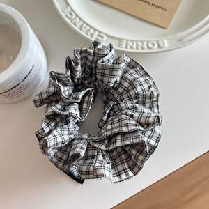 Grands chouchous rétro à carreaux, bandeau à cheveux en tissu, accessoire de mode coréenne - Product Image 5