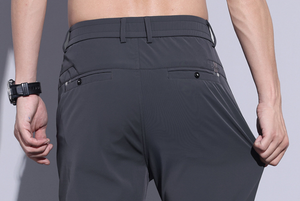 Pantalones de Verano Ligeros y Formales para Hombre, con Alta Elasticidad, Corte Recto Regular, Transpirables, Antiarrugas, con Logotipo Personalizado - Product Image 5