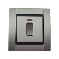 VNX V9 Series British Standard Modern Luxury Double Plate Silver 20A Interrupteur mural électrique et prise de courant pour la maison