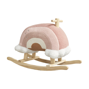 卸売木製子供ロッカー子供乗りおもちゃぬいぐるみロッキングチェアレインボーロッキングホース - Product Image 1
