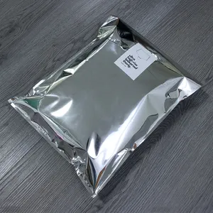 En stock sacs de courrier en aluminium 10*13 12*16 ''enveloppe en poly argentée simple avec logo imprimé