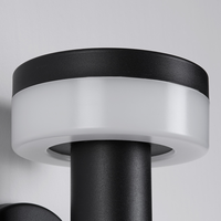 Lampe solaire LED décorative noire en acier inoxydable avec détecteur de mouvement, étanche, rechargeable, à intensité variable, pour mur extérieur