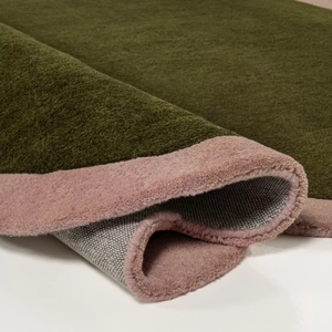 Handmade Modern Wool Accent Carpet Custom Abstract Green and Pink Area <b>Rug</b> Washable for Home or Picnic Use - Product Image 5