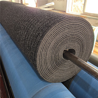 Leicht zu reinigender grauer Teppich mit 3 Rippen, abriebfest, goldwaschbar, Polyester, Hochflor, Puzzle-Muster, für den Außenbereich, gewerblich nutzbar