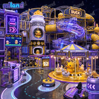 Système de terrain de jeux souple professionnel, design cyberpunk moderne, vente en gros, solution de parc d'aventure pour enfants sur le thème du parc technologique Duck Tech