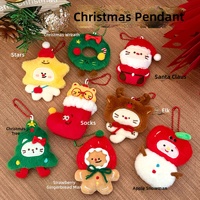 Pendentif en peluche de Noël à thème dessin animé, porte-clés polyvalent, cadeau de fête de Noël, jouet en peluche, porte-clés, vente en gros