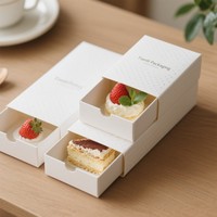 Boîte en carton pour gâteau mousse aux fruits, impression numérique, type tiroir, pour Tiramisu, biscuits, desserts, avec logo – Vente en gros