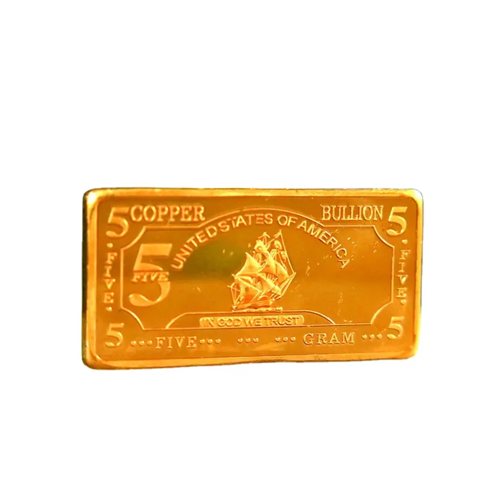 Monedas de cobre moneda del zodiaco 5 gramos cobre hierro barco barra estampado moneda para recuerdo y Artware