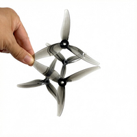 Hélices FPV translucides brillantes en PC à trois pales, réduisant les vibrations, pour drones de course sportifs miniatures à grande vitesse