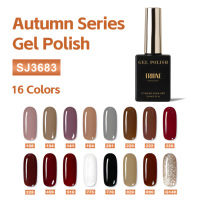 TRIONE – Kit de vernis à ongles gel UV 16 couleurs, série café brun, non toxique, couleur nude, pour retrait par trempage, OEM, marque privée