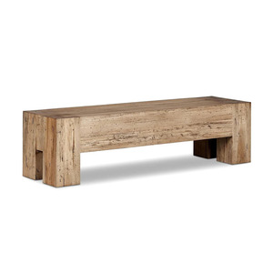 Banco de Madera Elegante, Rústico y Moderno para Interiores, Mueble de Asiento de Madera Sólida para Hotel, Comedor, Pasillo, Entrada, Sala de Estar, Resistente - Product Image 2