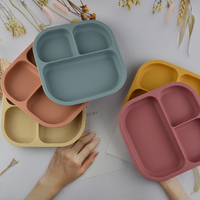 Vaisselle bébé en silicone personnalisée anti-fuite, qualité alimentaire, pour le stockage des aliments, compatible céramique, sûre pour les repas des enfants