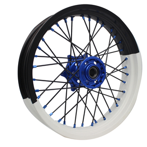 Juego de ruedas <span class=keywords><strong>Super</strong></span> <span class=keywords><strong>Motard</strong></span> de aleación de aluminio para motocicleta Bicolor de 17 pulgadas para YAMAHA WR 250F 450F YZ 250 YZF450 - Product Image 4