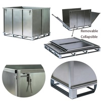 Caisse métallique pliable personnalisée, durable, pour le transport de marchandises industrielles, emballage de stock, matériaux liquides, palette en vrac pour produits chimiques