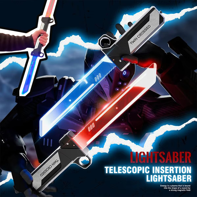 Lightsaber Toy Light Sword Double Bladed Luminous Kids Adults Fighting Game Cosplay Glow Stick Party Toy Gift
