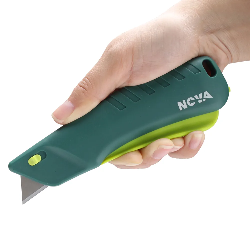 Bıçak otomatik geri çekme emniyet kasası kesici akıllı squeeze tetik bıçak