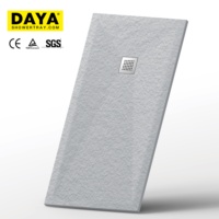 Receveur de douche coulissant moderne de haute qualité Base de douche sans cadre rectangulaire pour hôtels en pierre artificielle