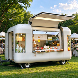 Remolque de Comida con Carrocería Cápsula Redondeada, Amortiguadores de Gas para Elevación de Tapa, Soportes de Esquina, Ventana de Exhibición, para Bebidas y Postres, Remolque OEM - Product Image 1