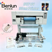 Impresora de Inyección de Tinta UV DTF A3 en Rollo para Procesamiento Remoto de Video en Línea, Impresora UV DTF de 30 cm para Material Flexible de Cuero y Ropa, 1440DPI