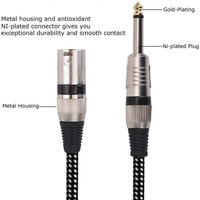 XLR Erkek - 1/4 İnç TS Kablolar Naylon Örgülü XLR 3 Pin Erkek - Çeyrek İnç 6.35mm TS Dengesiz Ara Bağlantı Kablosu Mikrofon Kablosu