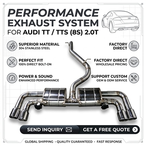 Vortex Stainless Steel Valved Catback <b>Exhaust</b> for Audi TTS TT 8S 2.0T with Dual Silencer Tanks Quad Polished Tips Systems - Product Image 1