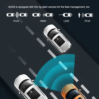 AOEDI D15 HD 4G Sim Caméra de voiture 1080P Mini Smart 3 canaux Dash Cam avec lentilles avant et arrière GPS et WiFi-DVR de voiture à double objectif