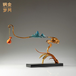 Figura de Tigre de Latón Lleno de Prosperidad, Decoración Metálica Creativa Moderna para Sala de Estar, Regalo de Año Nuevo Chino, de Copper Art Workshop - Product Image 5
