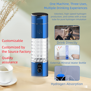 Botella de Agua Portátil Rica en Hidrógeno 2026, Generador de H2 SPE PEM, Vaso de Vidrio - Product Image 2