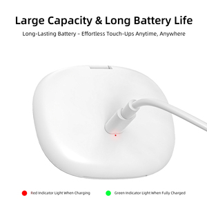 Gương trang điểm nhỏ gọn có thể sạc lại đèn LED hai mặt độ phóng đại 5X gương mỹ phẩm cầm tay với thiết kế hình bầu dục - Product Image 5