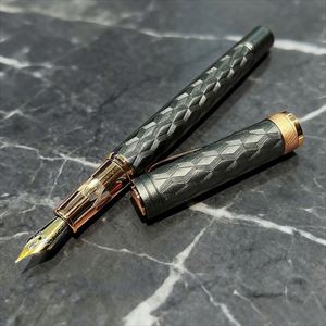 Custom Diamond Pattern Luxury Metal Business Fountain <b>Pen</b> Custom Logo 0.7mm Writing Width Corporate Gifts Marketing Student - Product Image 4