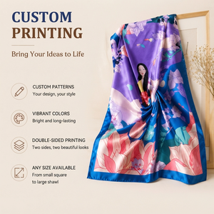 Custom Printed 100% Mulberry Silk <b>Square</b> <b>Scarf</b> Any Size OEM Luxury Satin Silk <b>Scarf</b> for Women Fashion Neck Wrap - Product Image 2