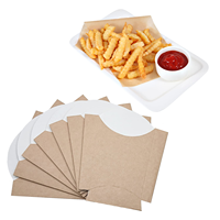 Coupelles obliques en papier kraft pour gaufres, frites, poulet frit, pop-corn, emballage alimentaire, porte-cônes en papier, impression personnalisée