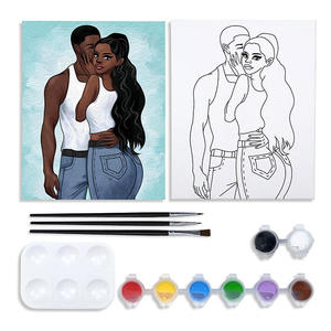Koppels Verf Party Kits Voorgetekend Canvas Voor Volwassenen Voor Verf En Nip Date Night Games Voor Koppels Schilderij Kit 8X10 Meisje Jongen - Product Image 1