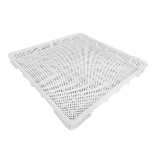 Plastic Freezing <b>Basket</b> 63.5X63.5X5.8 Cm Square White <b>Stackable</b> Drying Tray For Fruit Vegetable Food Storage - Product Image 2