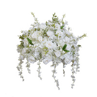 H-774 grosir mawar putih buatan & Hydrangea bunga sutra lengkungan pernikahan & dekorasi latar belakang bunga dekorasi pernikahan elegan
