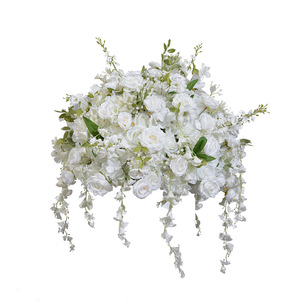 H-774 all'ingrosso rosa bianca artificiale & fiori di seta ortensia arco di nozze & sfondo floreale decorazione elegante decorazione di nozze - Product Image 6