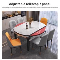 Table à manger en dalle de style chinois moderne haut de gamme, nouveau design pliable et extensible avec un style simple et luxueux
