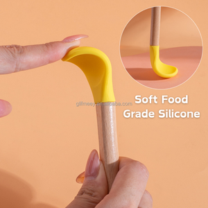 Silicone hondenvoer lepel schattig hond kat voerlepel houten huisdier blikvoer schepje - Product Image 3