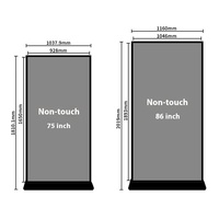 Afficheur publicitaire pliable Android à écran complet 70" 75" 86" avec écran tactile LCD sur pied pour affichage numérique