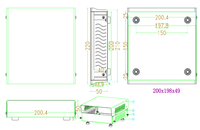 Boîtier de batterie en fer boîtier électrique boîtier d'alimentation boîtier de projet électronique en fer boîte de jonction en métal 200*200*50mm
